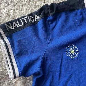 Nautica, Roman Collared button up w custom embroidery.